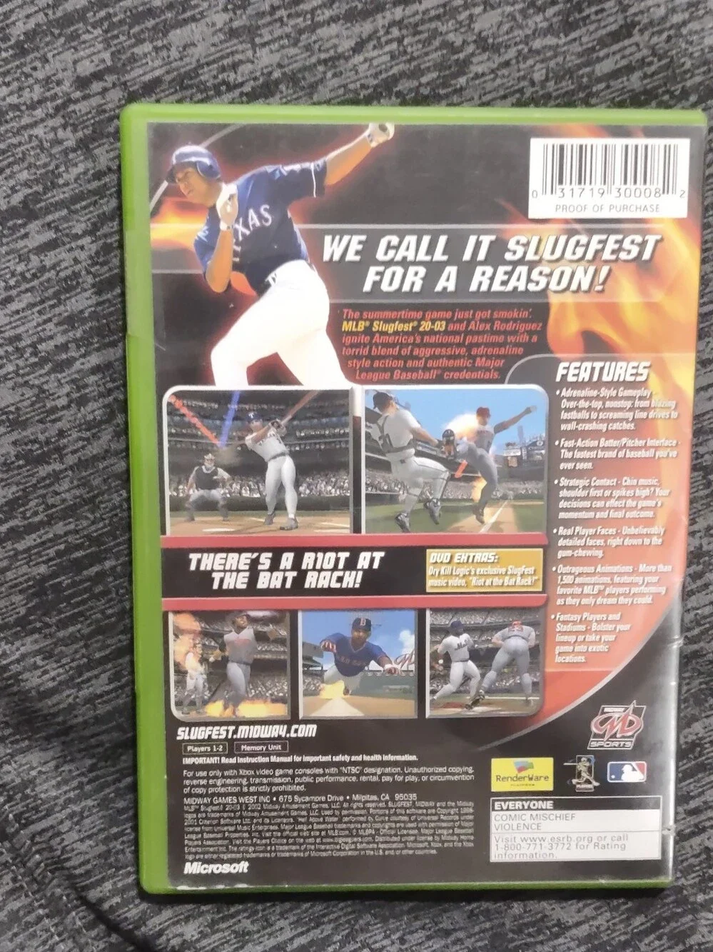 MLB Slugfest 2003 Xbox Video Game - Alex Rodriguez Cover